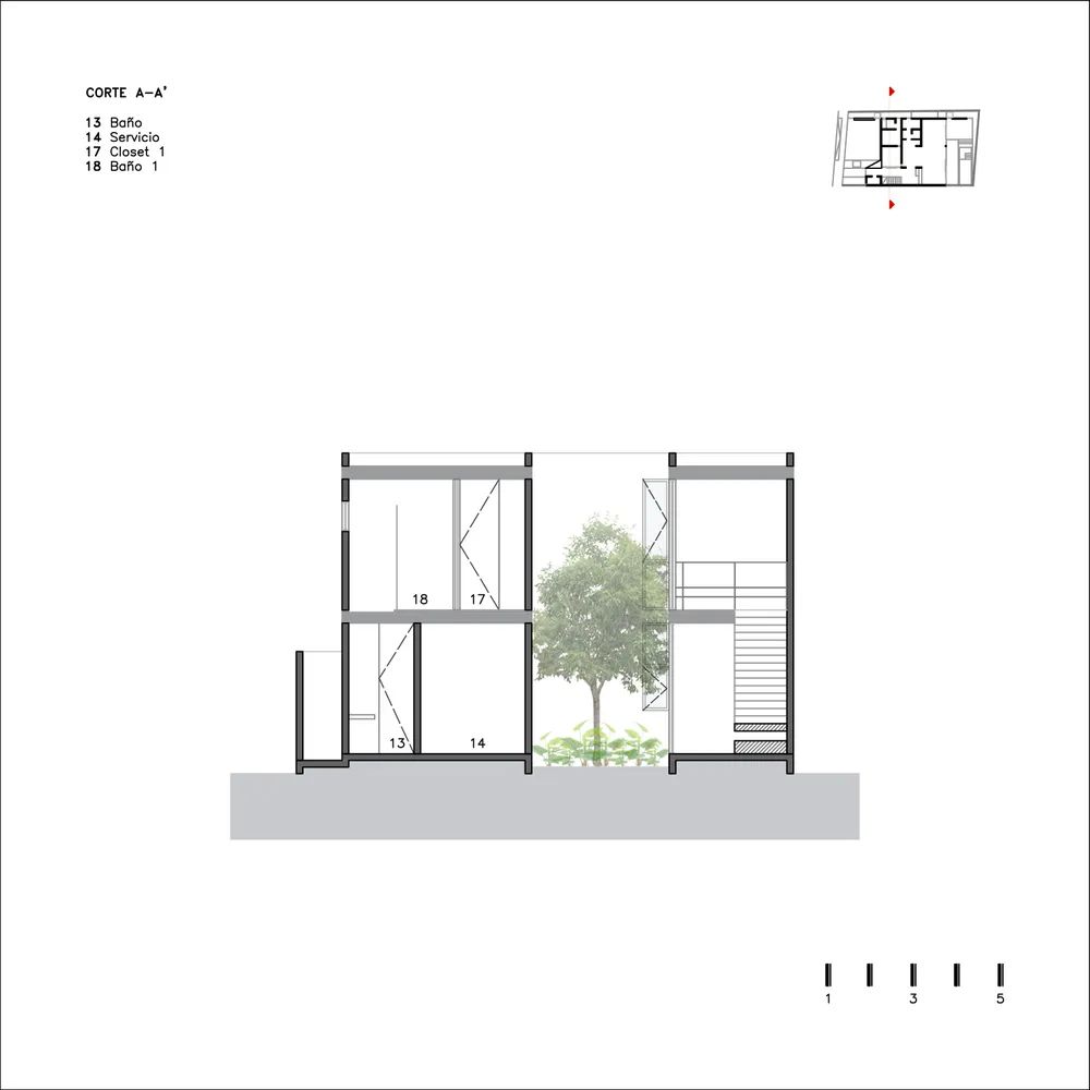 11 米长方形土地上的二层阁楼住宅-46