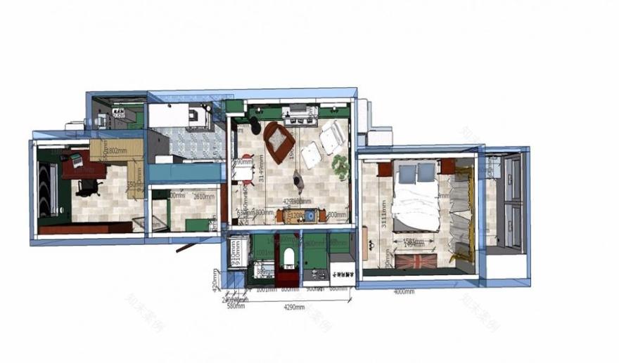 英伦复古融入 ArtDeco,打造戏剧性家居空间-2