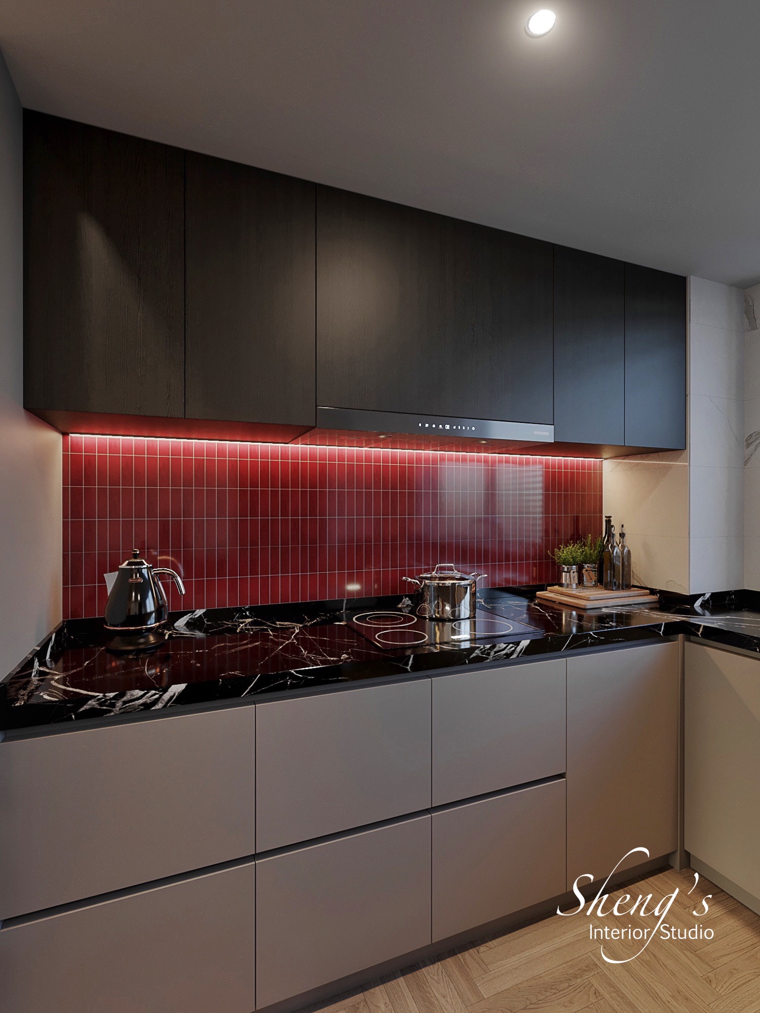 暗黑现代风格厨房丨Sheng Interior Studio (Han)-6