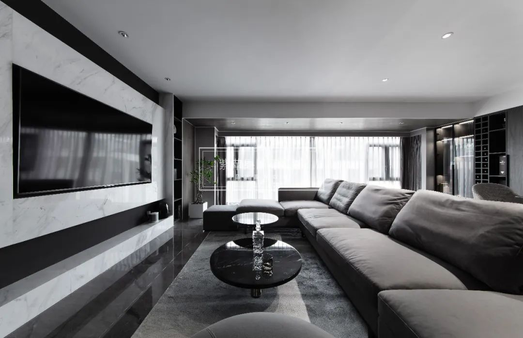 酒店式居家体验,170㎡现代风高级黑质感空间-22