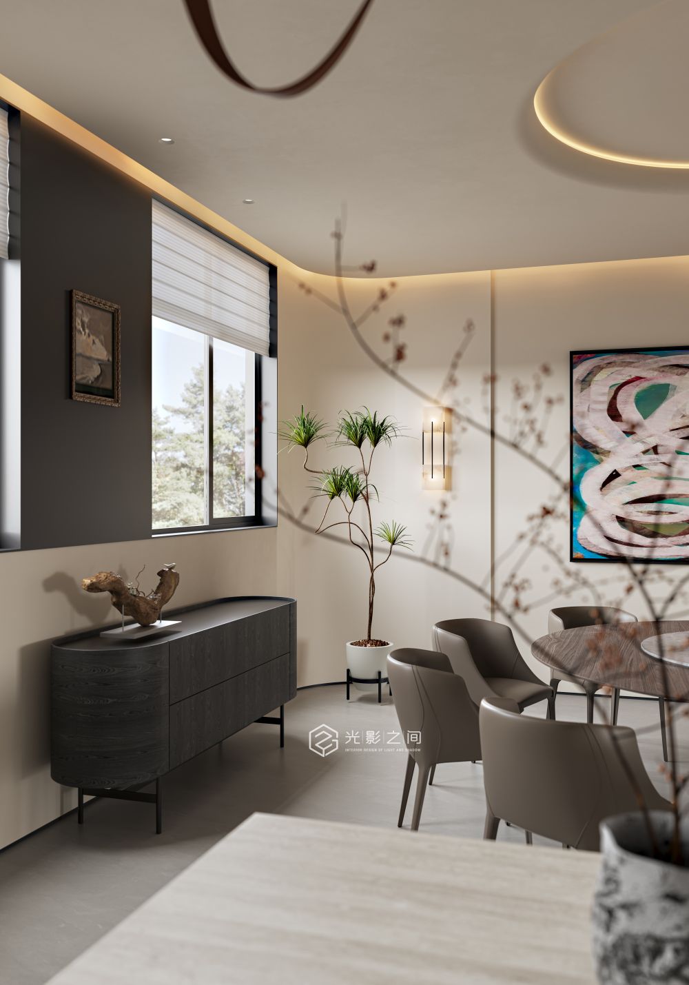 效果图|别墅里的空间设计表现-6