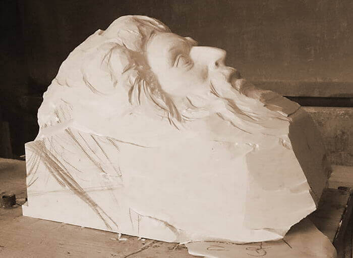 Scultura Atlante tuttotondo in marmo Bianco Carrara | Arte2000-25