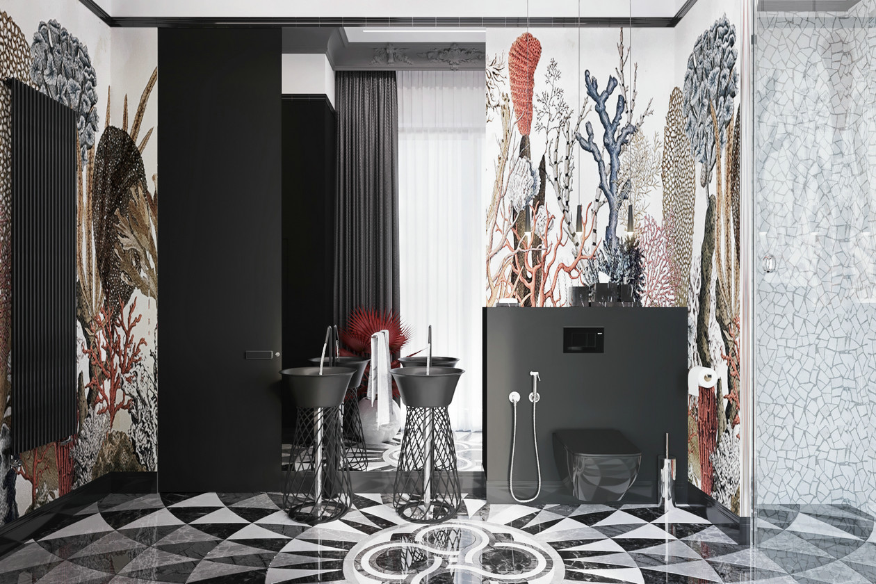 莫斯科高级灰橙色空间设计-27