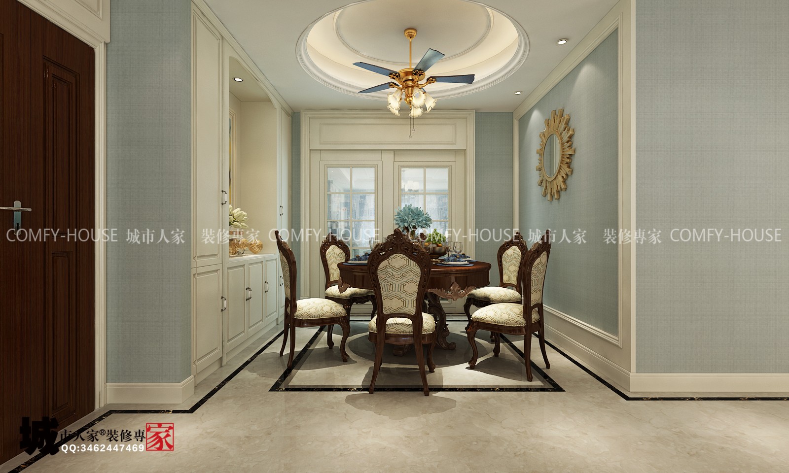 160 平美式风格四室二厅 | 深浅配搭，最大化储物功能-5