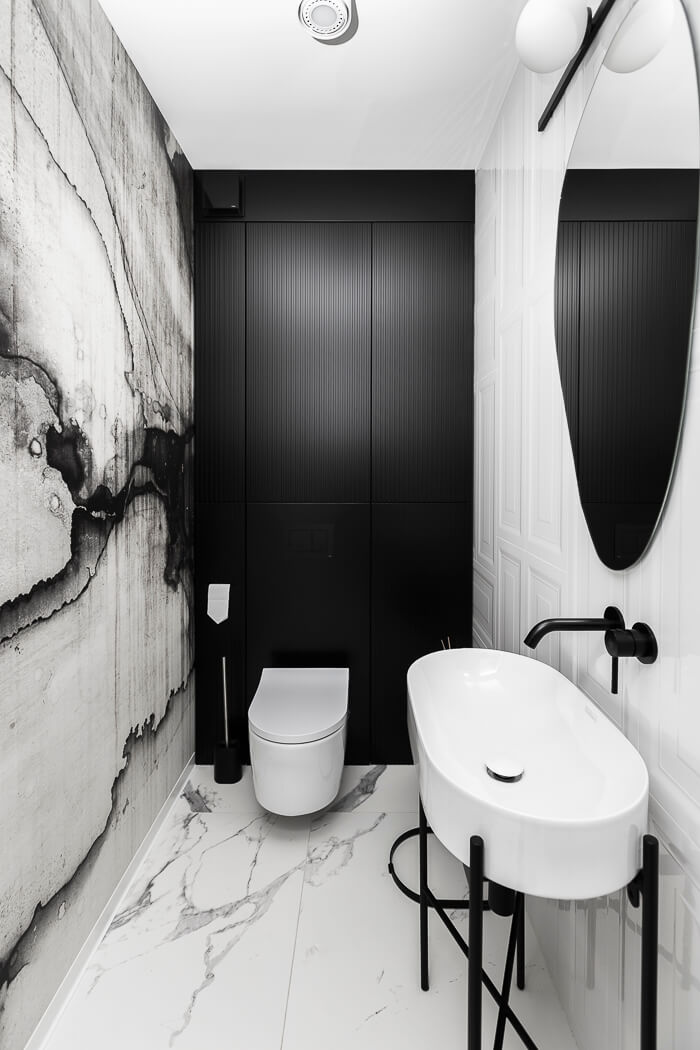 Nowoczesne wnętrze black&white w domu w Gorzowie Wielkopolskim - PLN Design-12