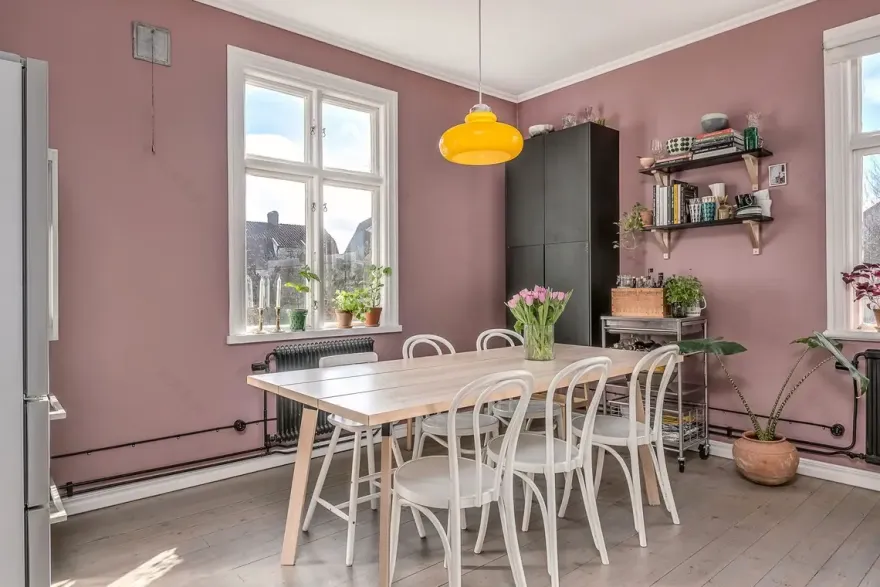 复古色彩的瑞典老屋厨房-5