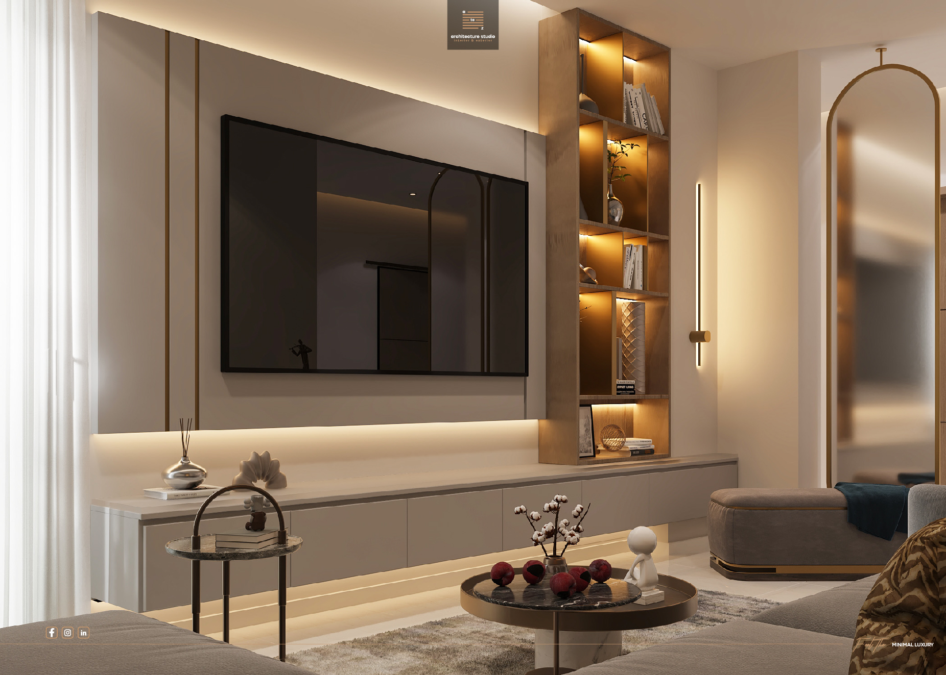 Modern Living room with Cozy Entrance-5