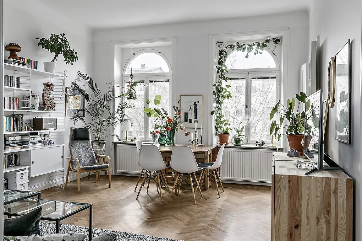 绿意盎然的瑞典公寓 | 植物打造清新室内空间-1
