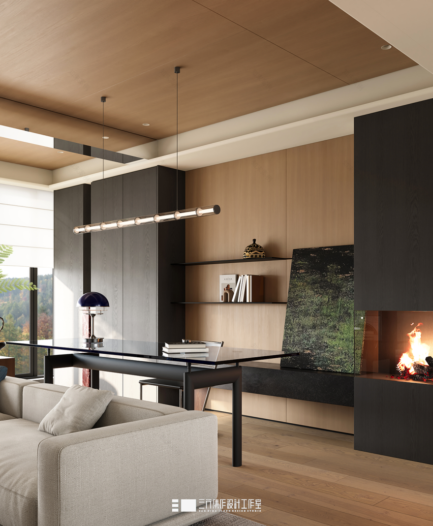 新作 143m² • 黑白木质调,极简明净丨三行集作设计工作室-23