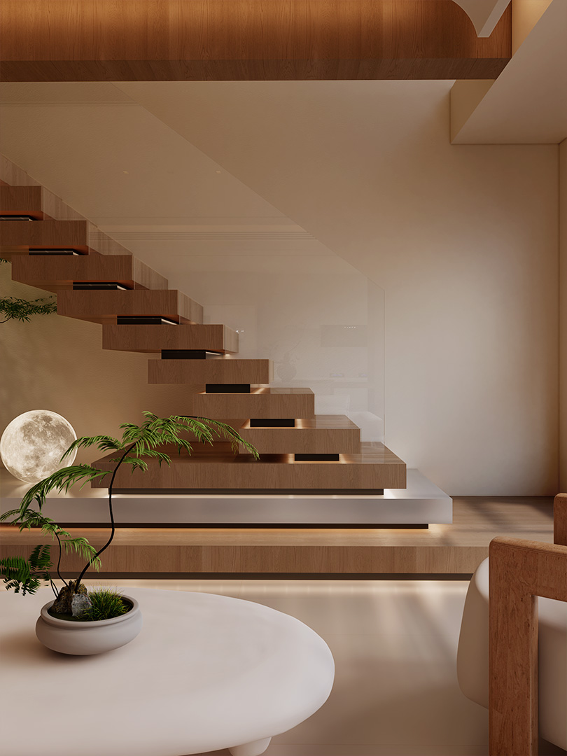 207㎡跃层胡桃木诧寂风：“温暖”是家的小永远-5