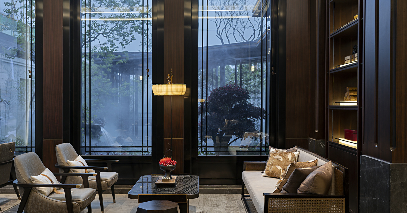 盘石设计 | 吴文粒:1745㎡绝美中式庭院,一帘诗意、四水归情!-36