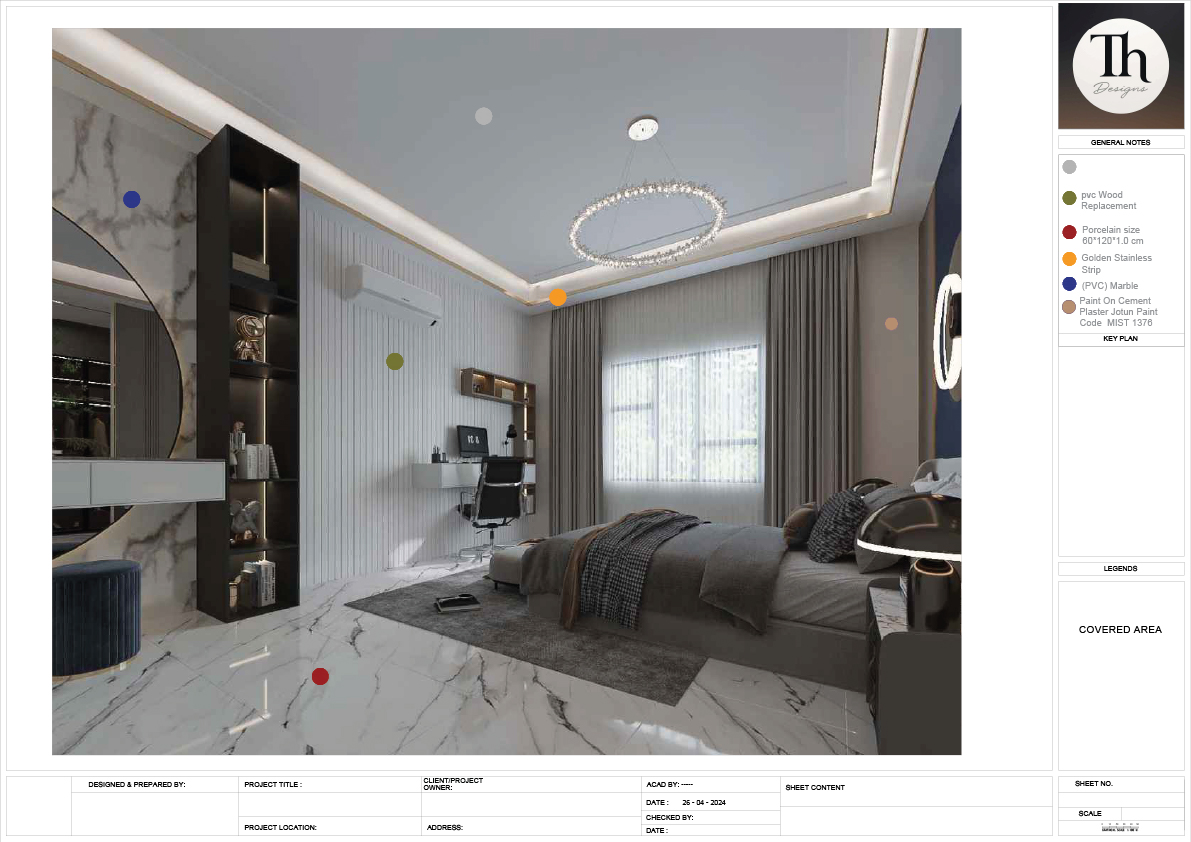 卧室施工图设计项目丨沙特阿拉伯-1