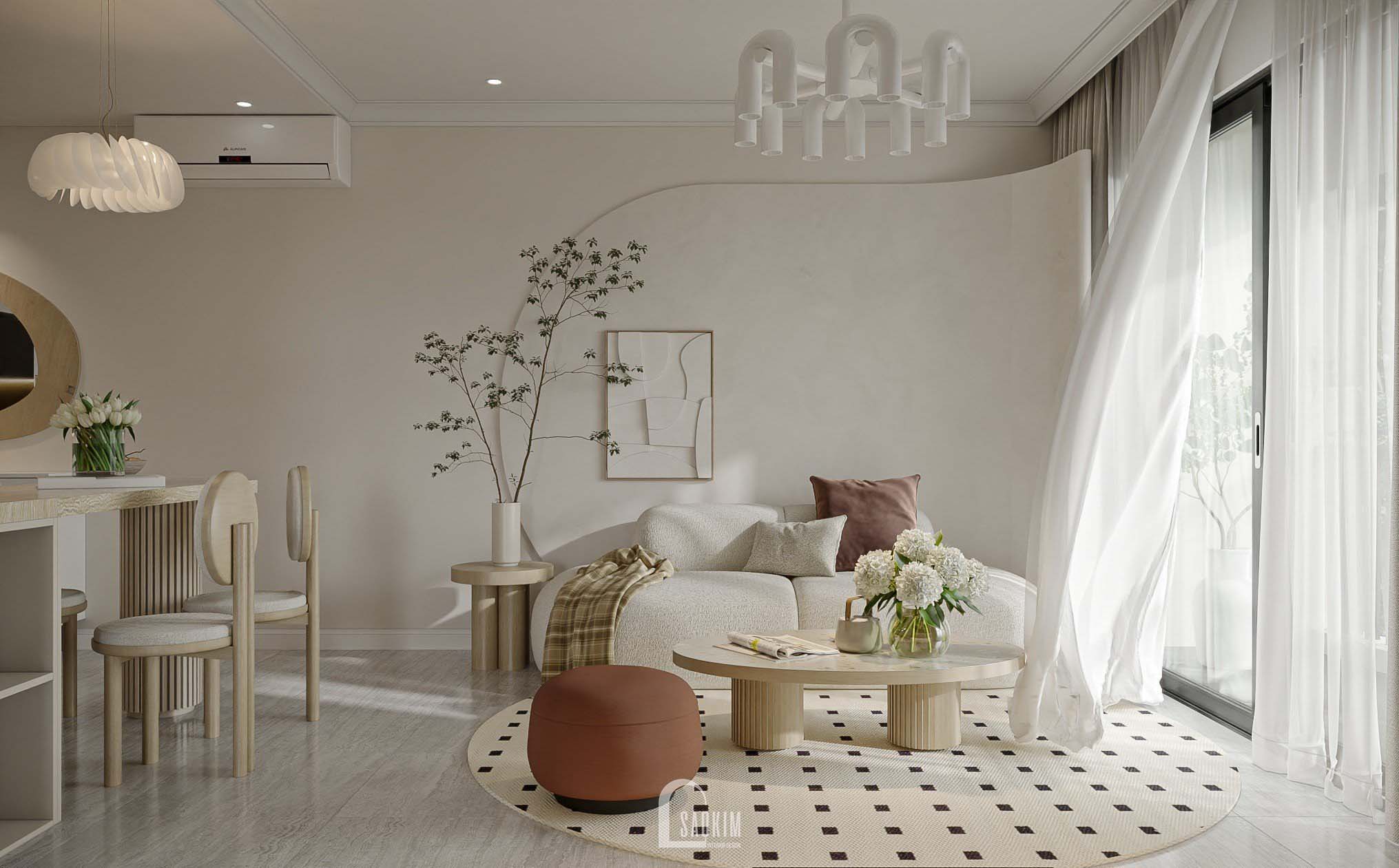 KoreanChic Style Apartment Interior-Vinhomes Ocean Park-5