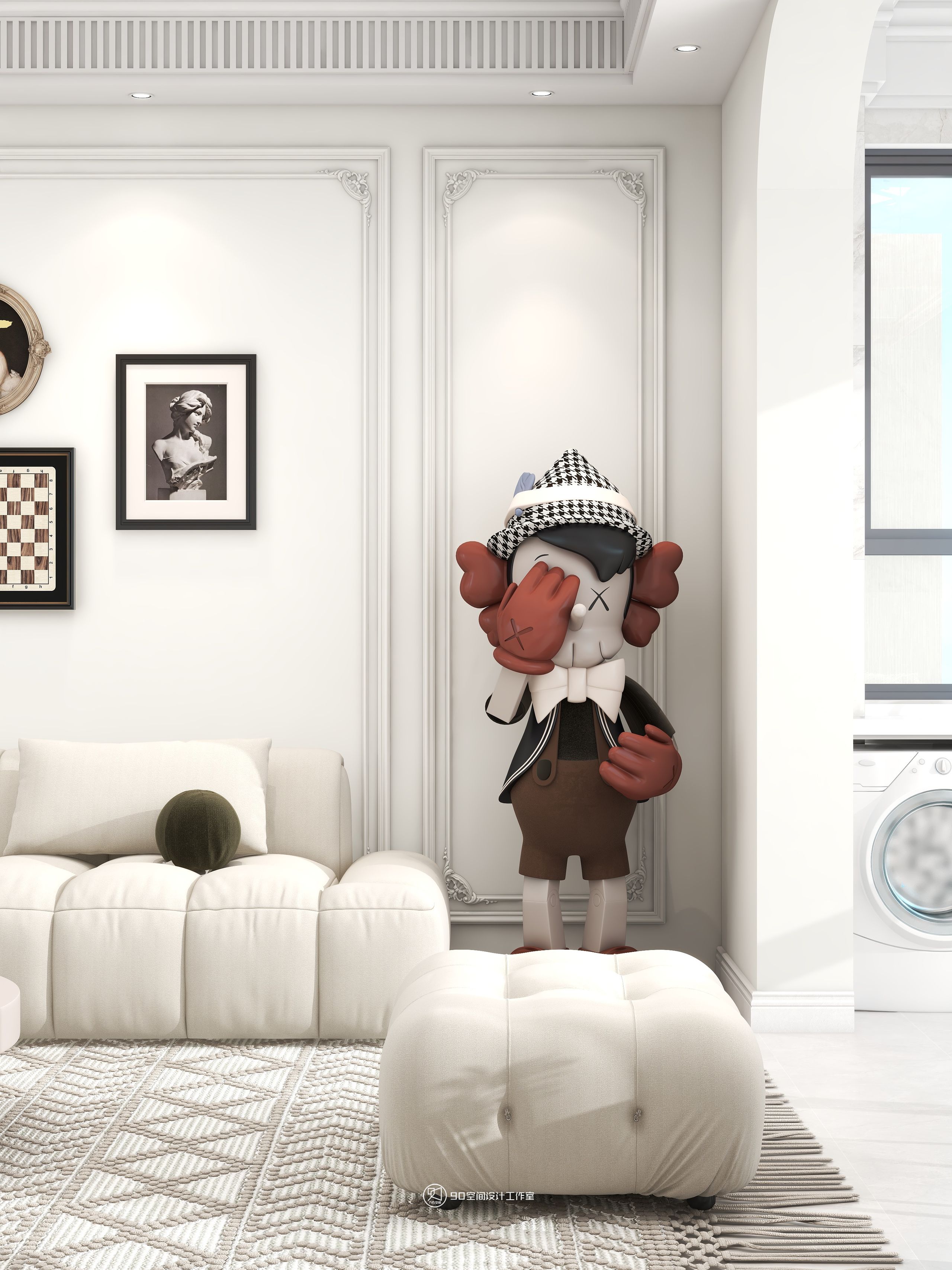 125㎡法式风,寻找家中氛围感丨90空间设计-7