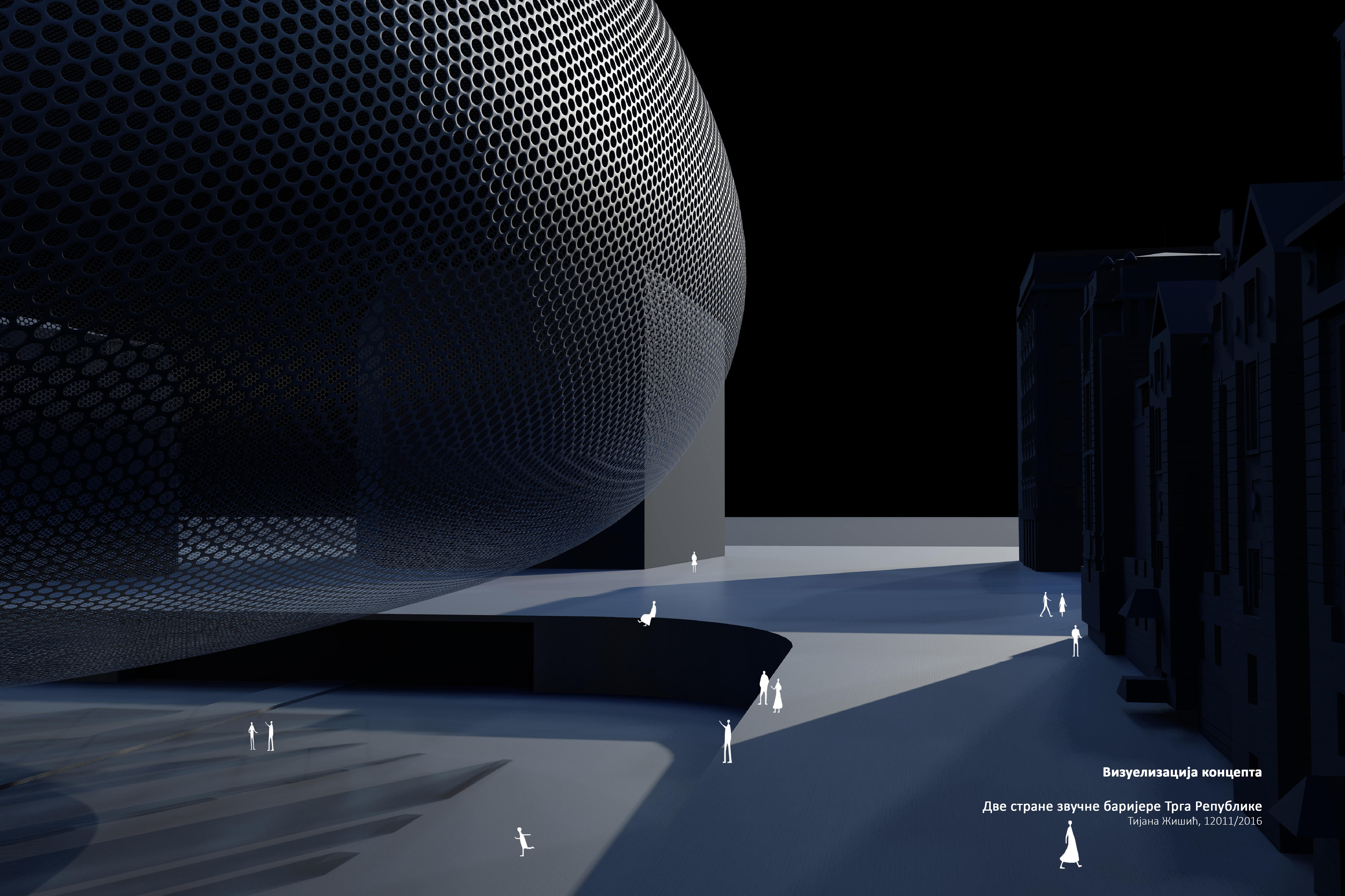 Studio project 12. Two sides of a square sound barrier.-13