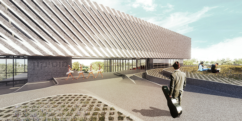 融入山坡地势的音乐学院-1