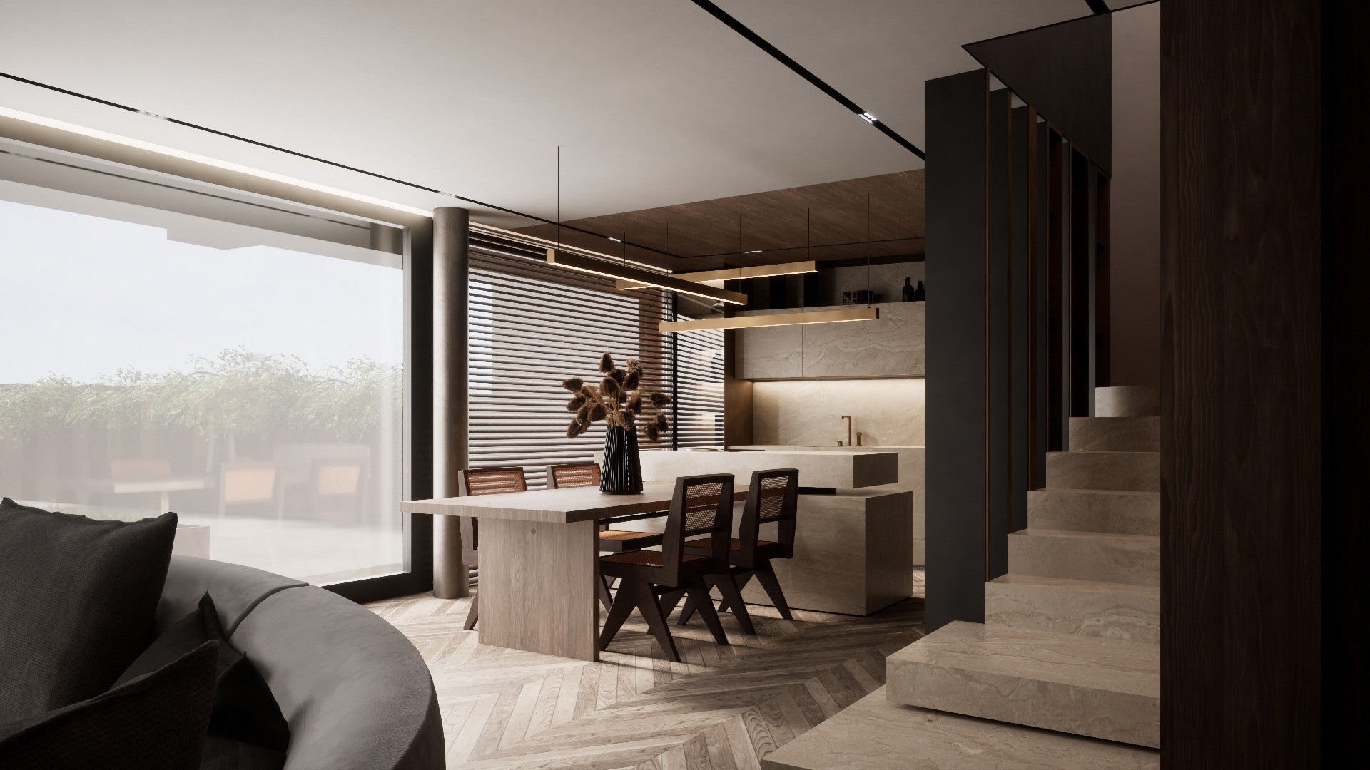 暖棕色系住宅设计 超有氛围感！-4