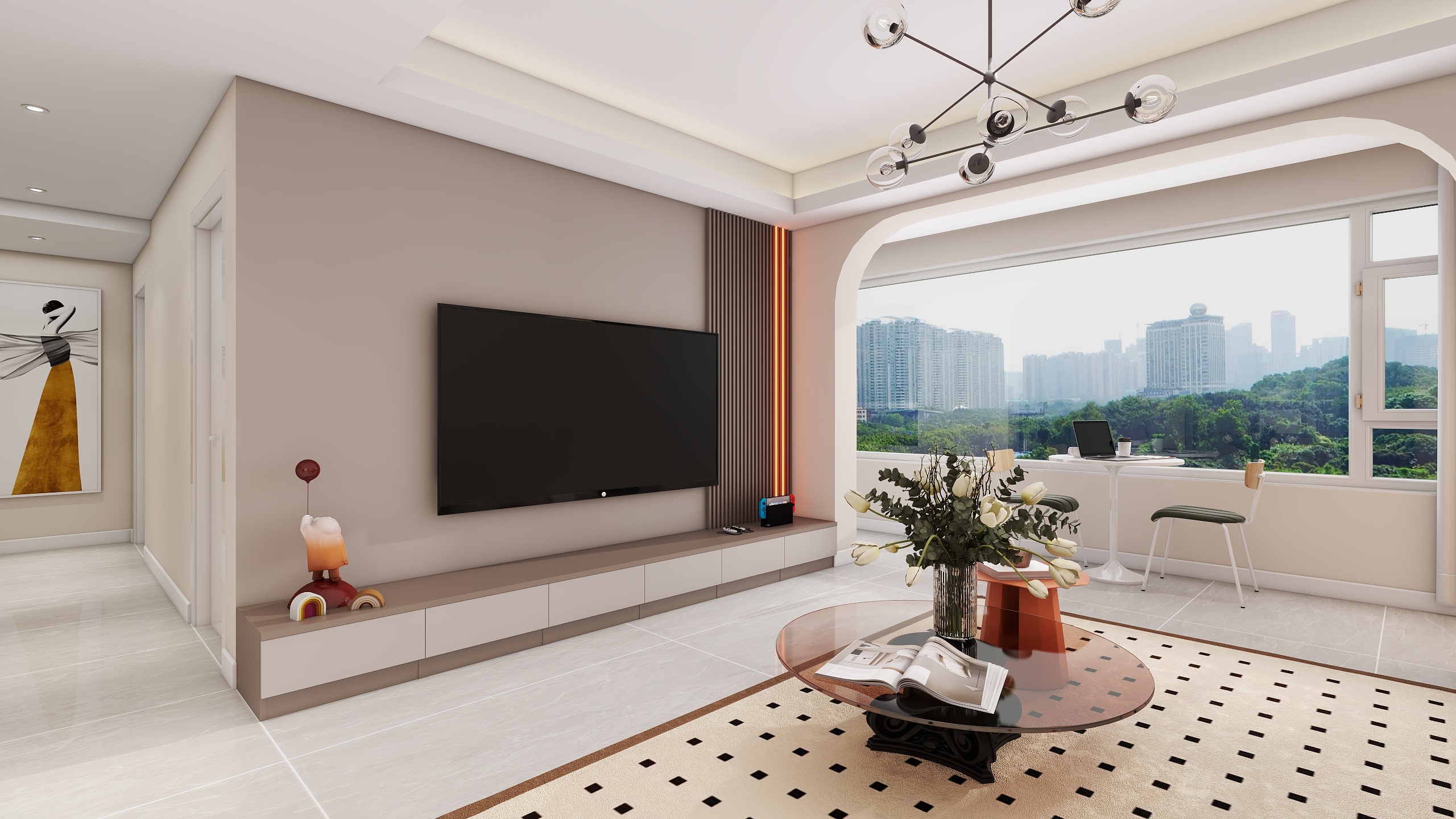 陕西安康万达one（119平方现代简约四居室）-2