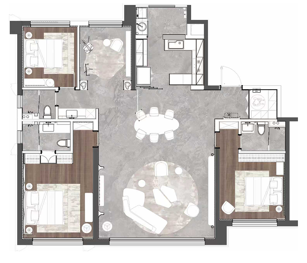 武汉中海·东湖玖章150㎡,172㎡样板间丨中国武汉丨近境制作-81