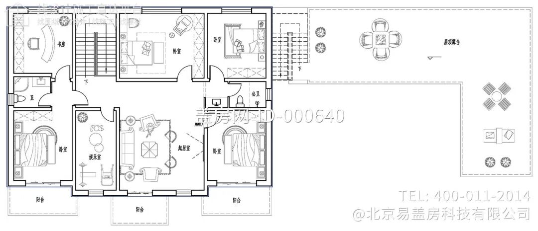 【设计师案例】土建参考造价85万，面宽16m×进深12.9m北京密云二层新中式别墅-20