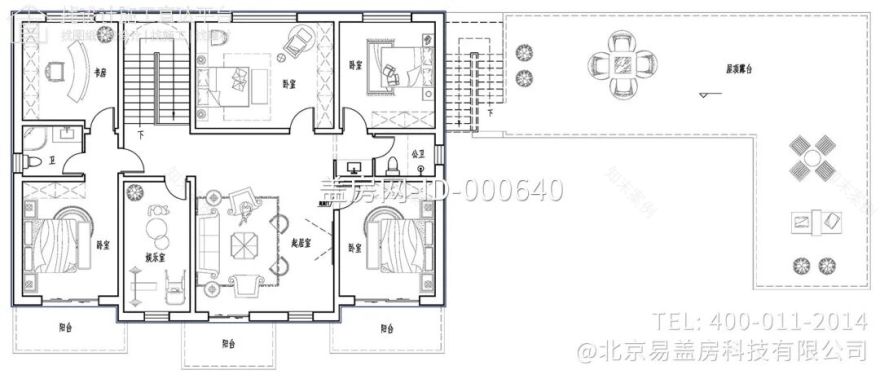 【设计师案例】土建参考造价85万,面宽16m×进深12.9m北京密云二层新中式别墅-20