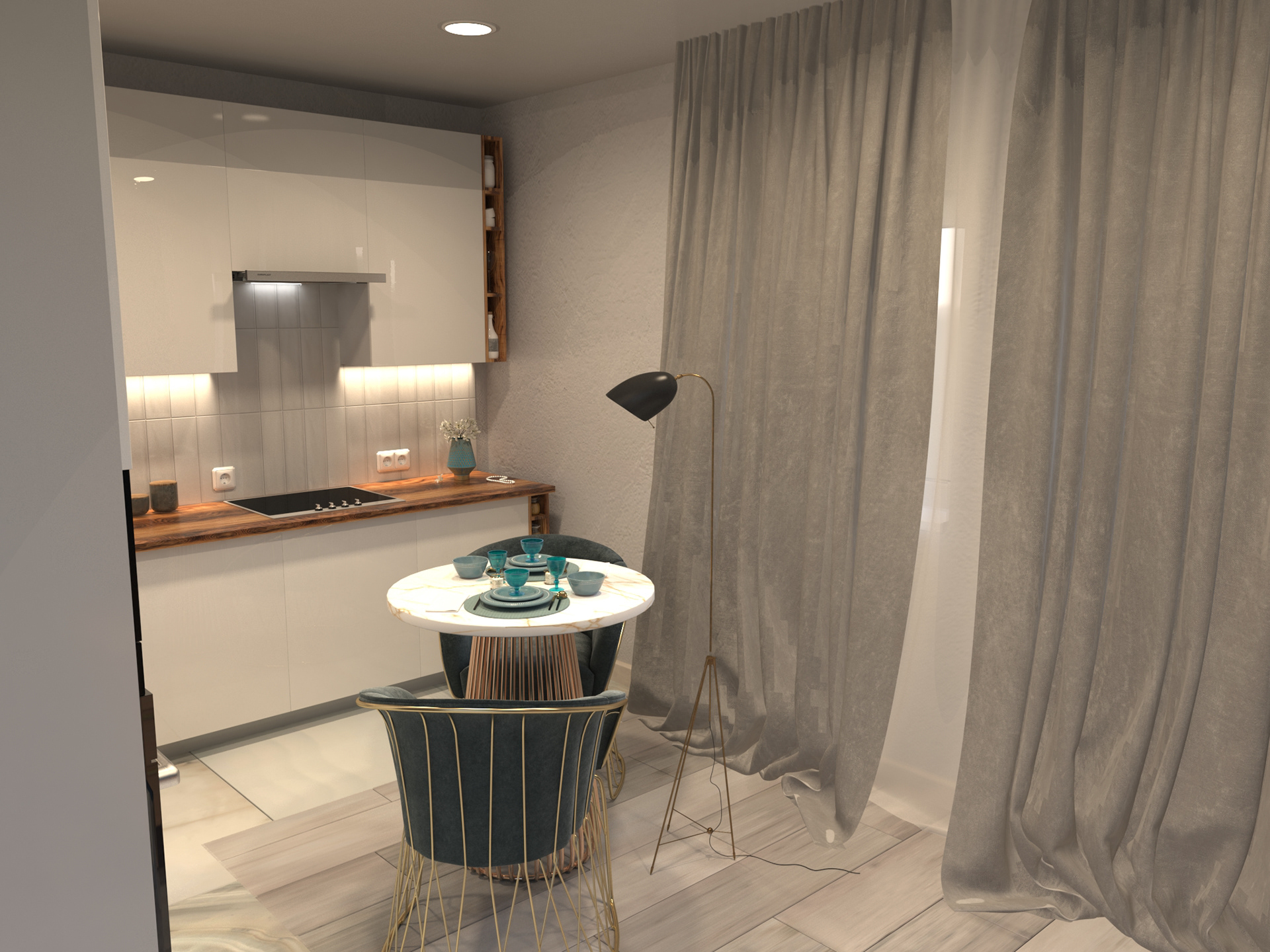 现代斯堪的纳维亚风格一居室公寓设计-25