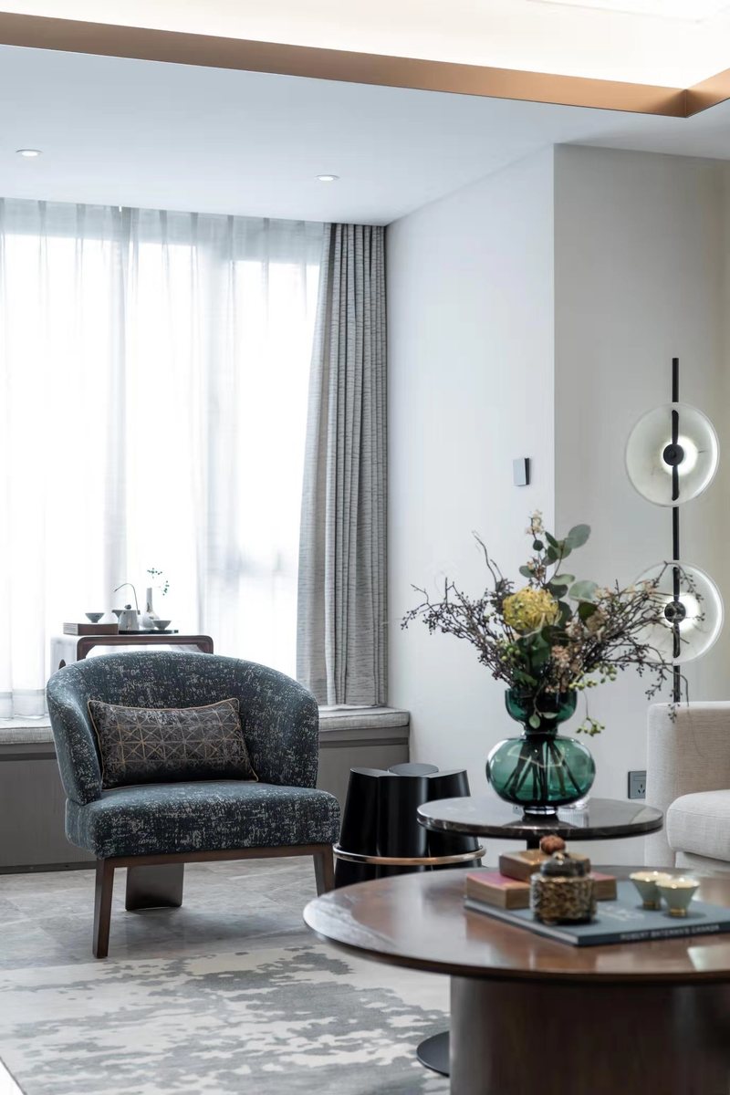 上善若水 | 鸿坤理想城上叠样板间的赖特式有机设计-40