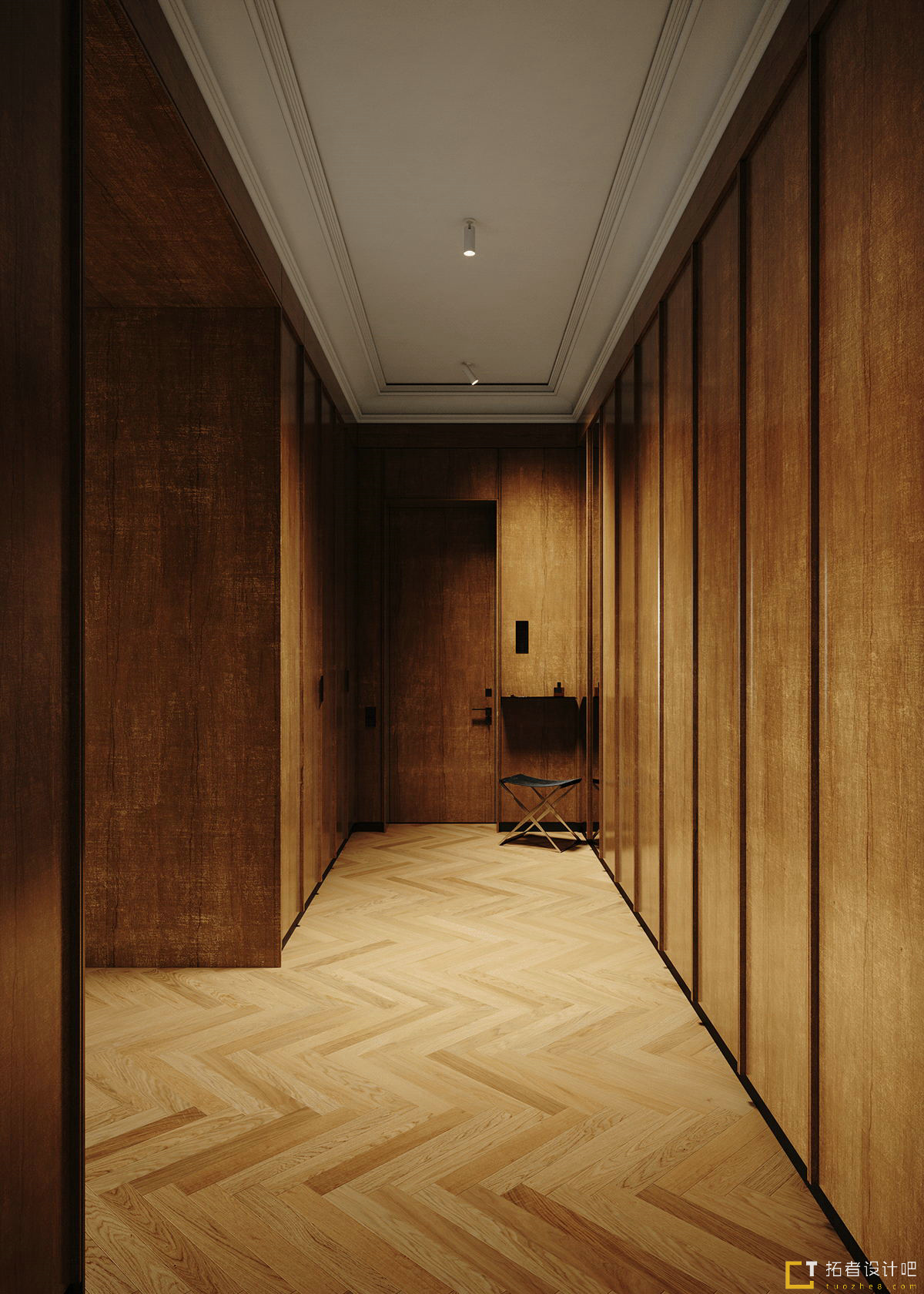 胡桃木+灰橙  意式质感空间设计！-15