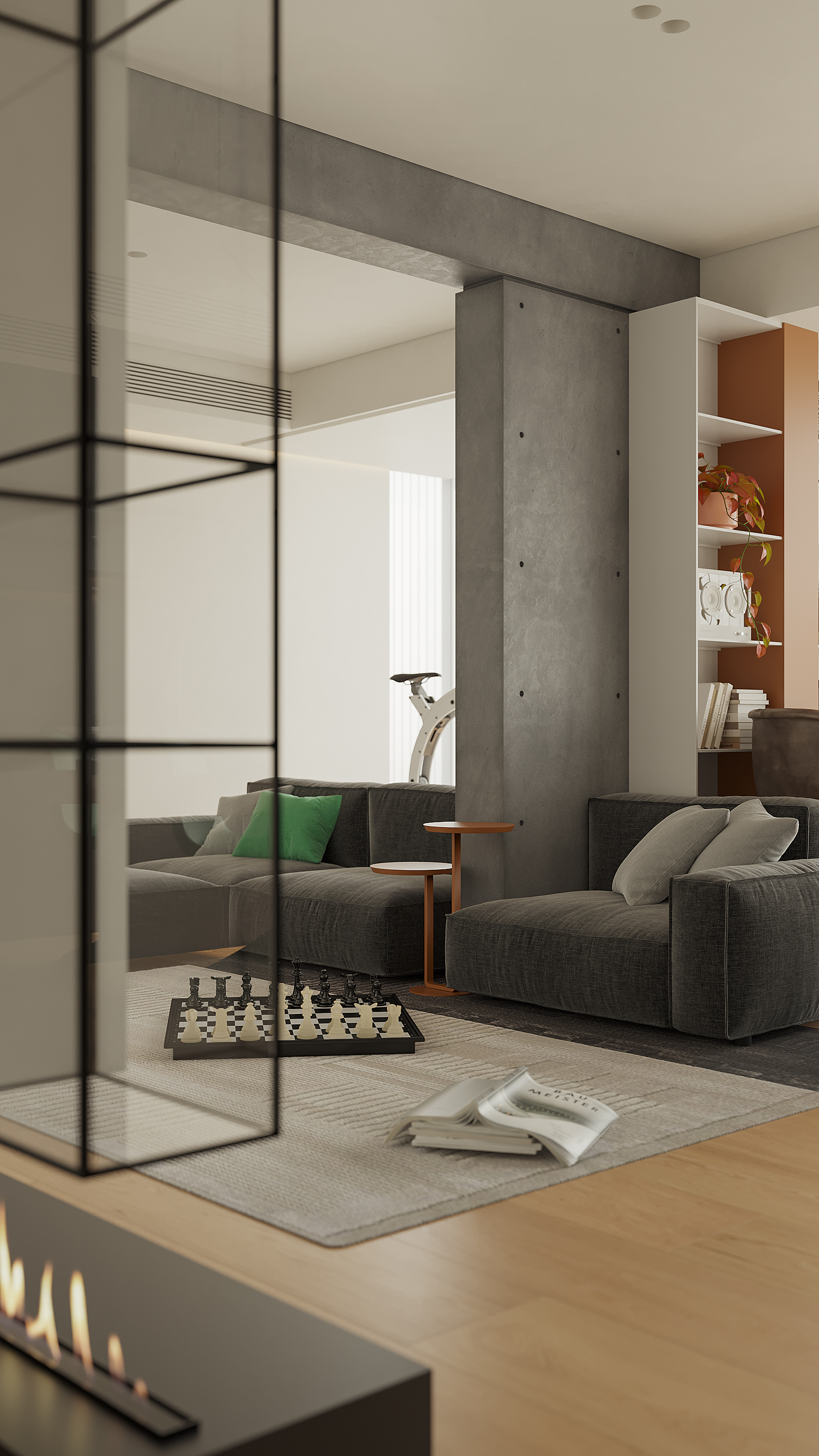 现代复古空间渲染-11
