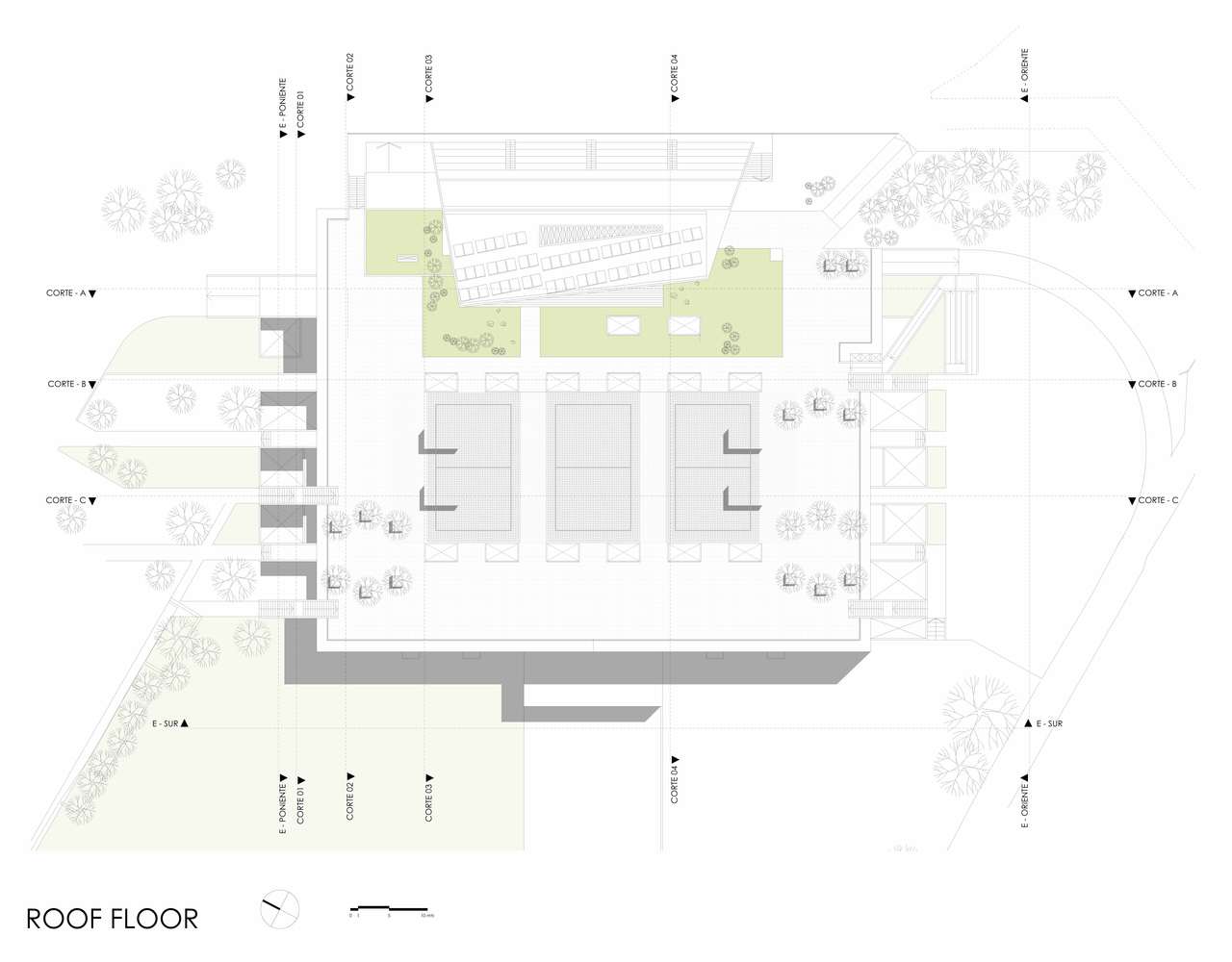 智利森林中的圣乔治学院体育馆-68