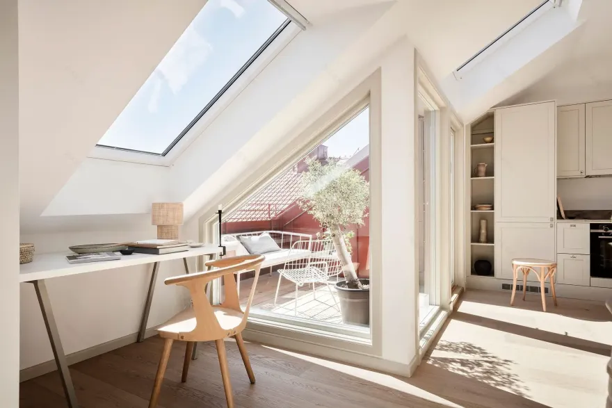 瑞典 35 年建筑 42m2 精致阁楼公寓-9