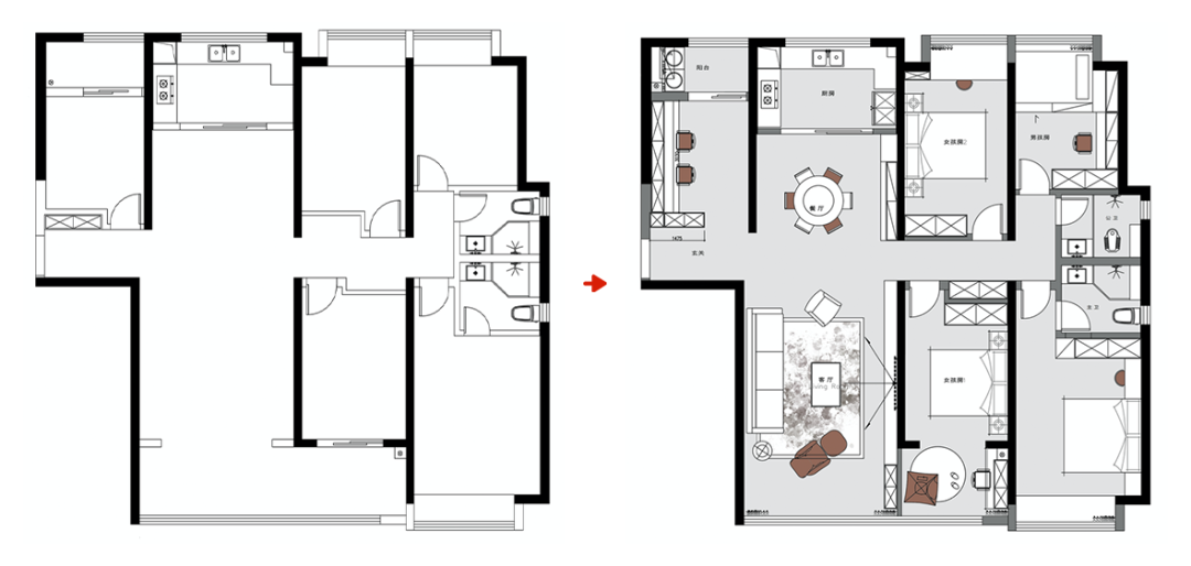 将185㎡精装房雕琢成现代意式质感居所丨住美全案&浅白设计-23