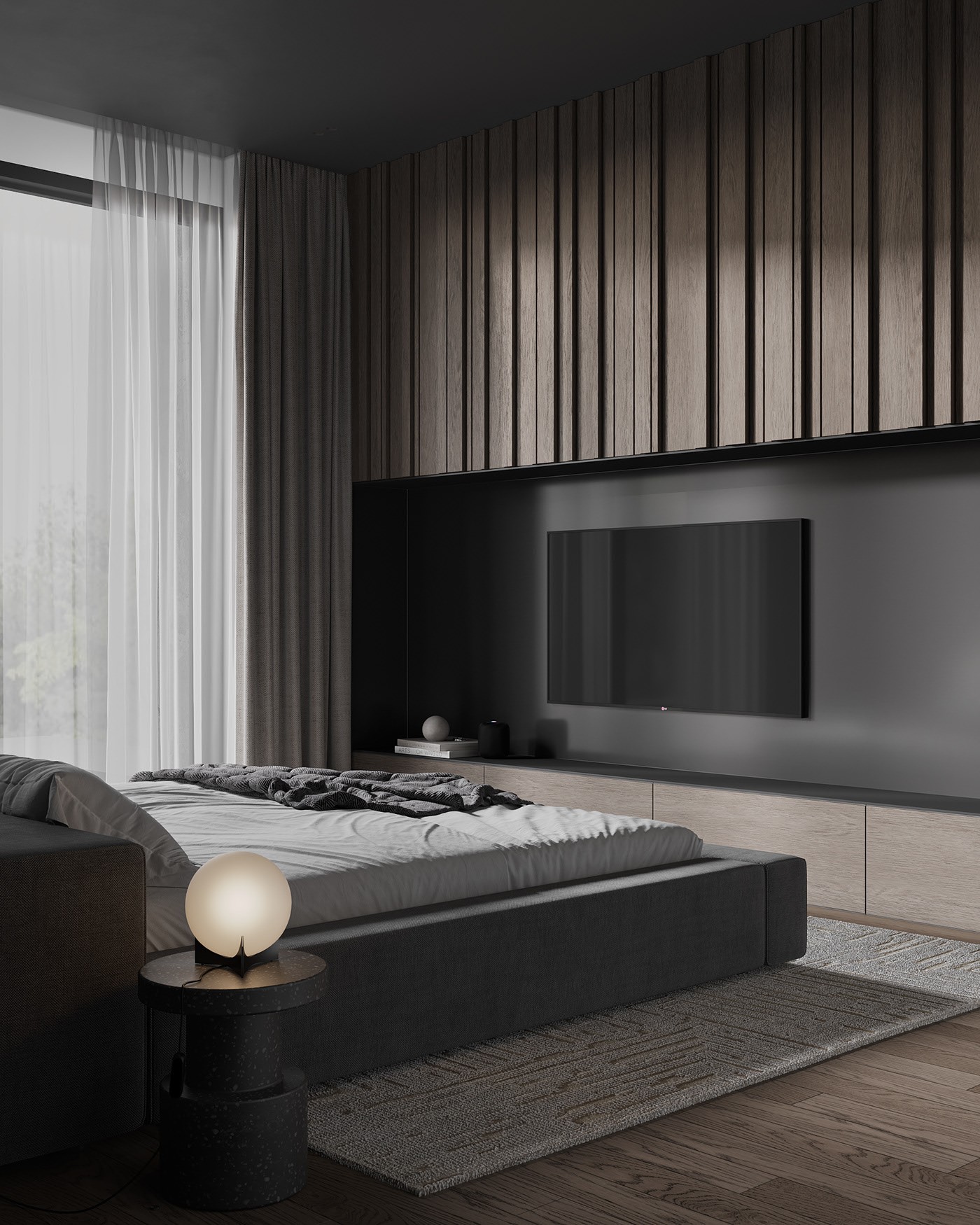 高级黑色系住宅设计 这也太有设计感了吧！-19