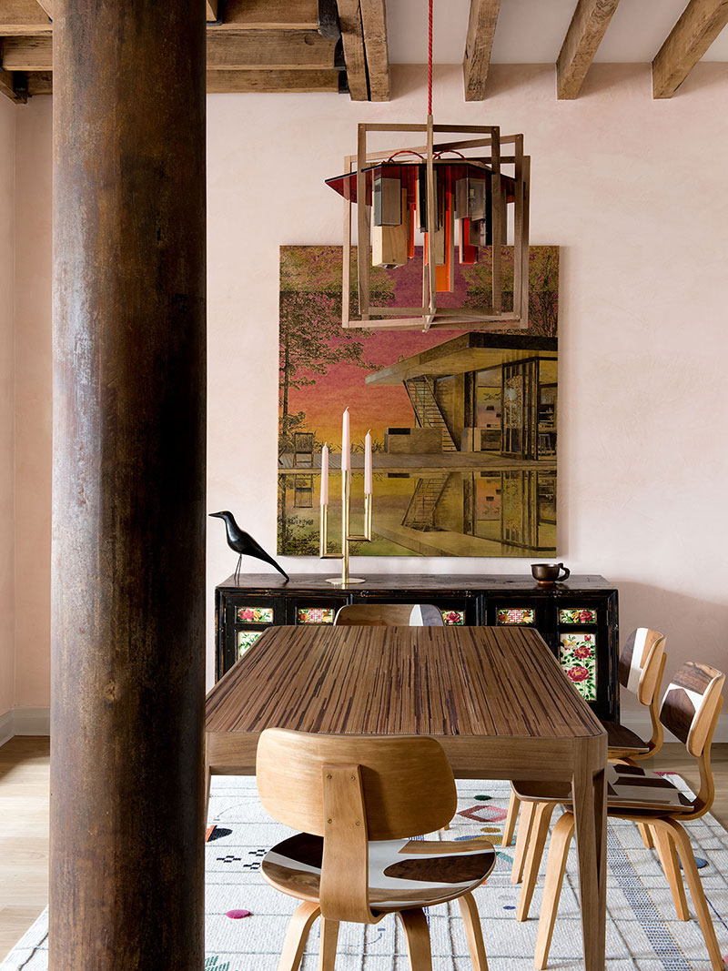 曼哈顿木梁与民族图案公寓-5
