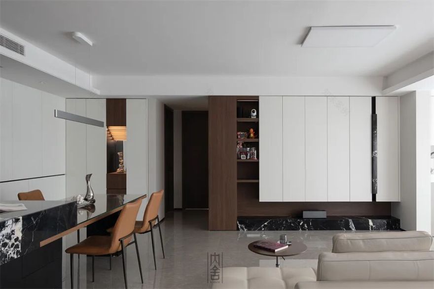内舍软装丨147㎡极简风四居,经典配色感受有温度的家!-14