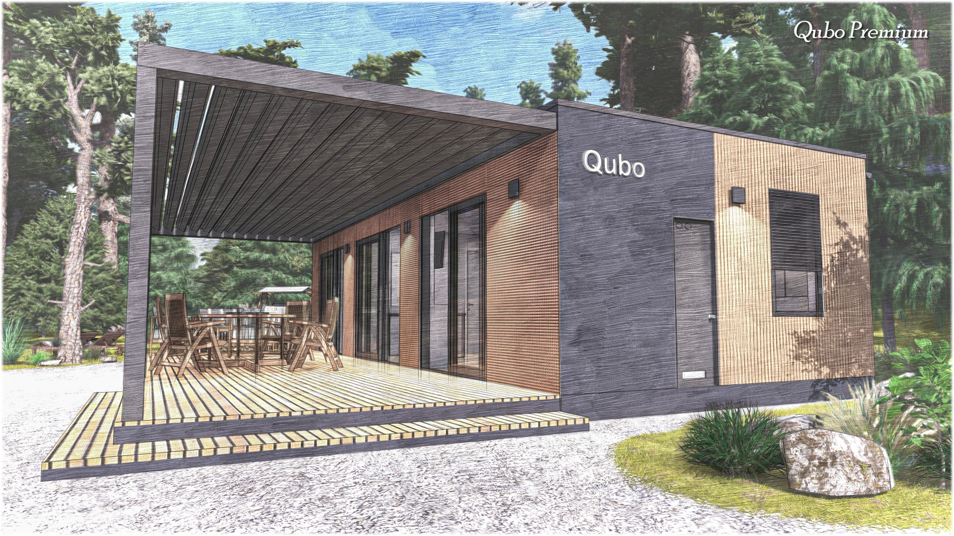 Qubo, Mobilne Hiše, 3D model, Design & Visualization-12