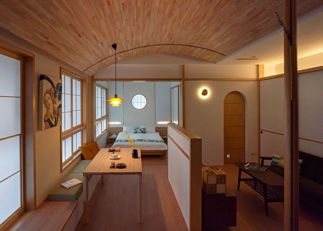 39㎡和风小宅，两室两厅弧形顶面，这设计太强了！-21