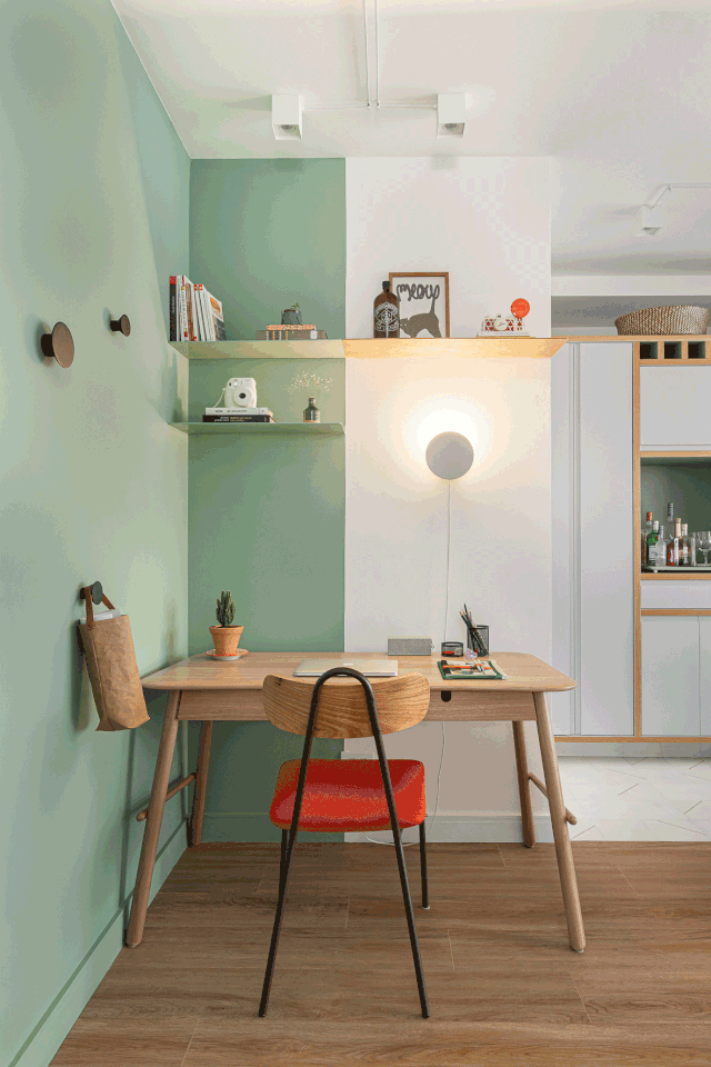 巴西 38㎡绿意小公寓,紧凑实用空间利用-8