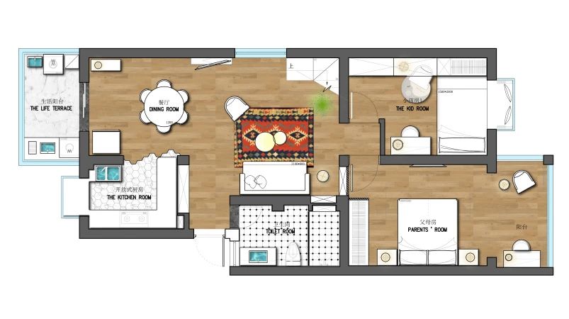 六口之家逆袭老房，137㎡二手顶跃变时尚居所-9