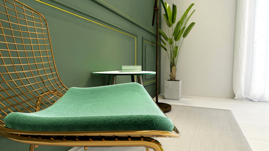 客厅与阅读区绿色装饰-11