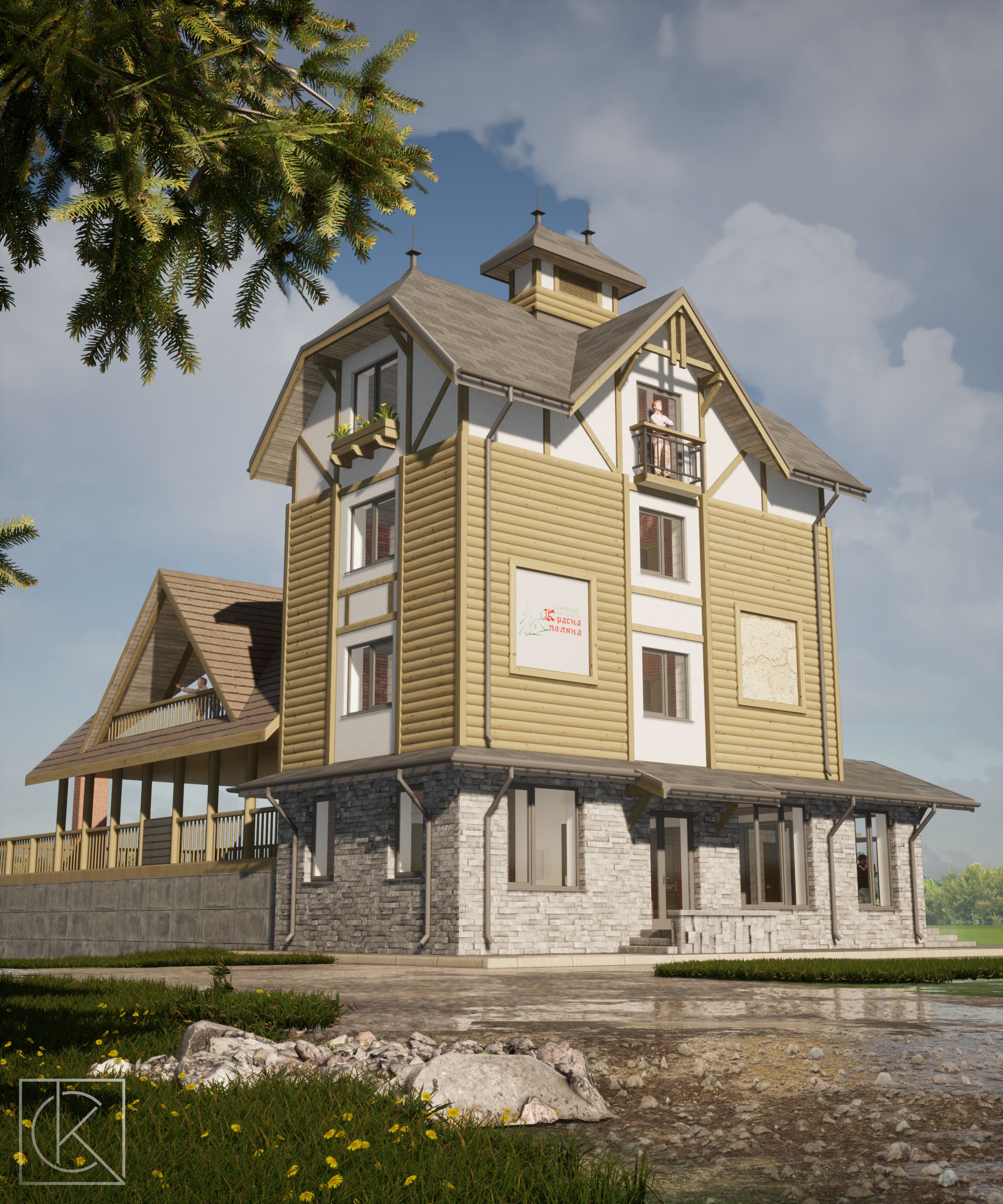 Сімейний еко-готель в Буковелі. Екстерьер.-1