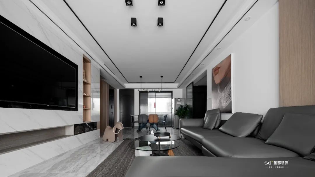 浙江金华 129㎡现代婚房,无主灯设计、客餐厅一体显大气-27