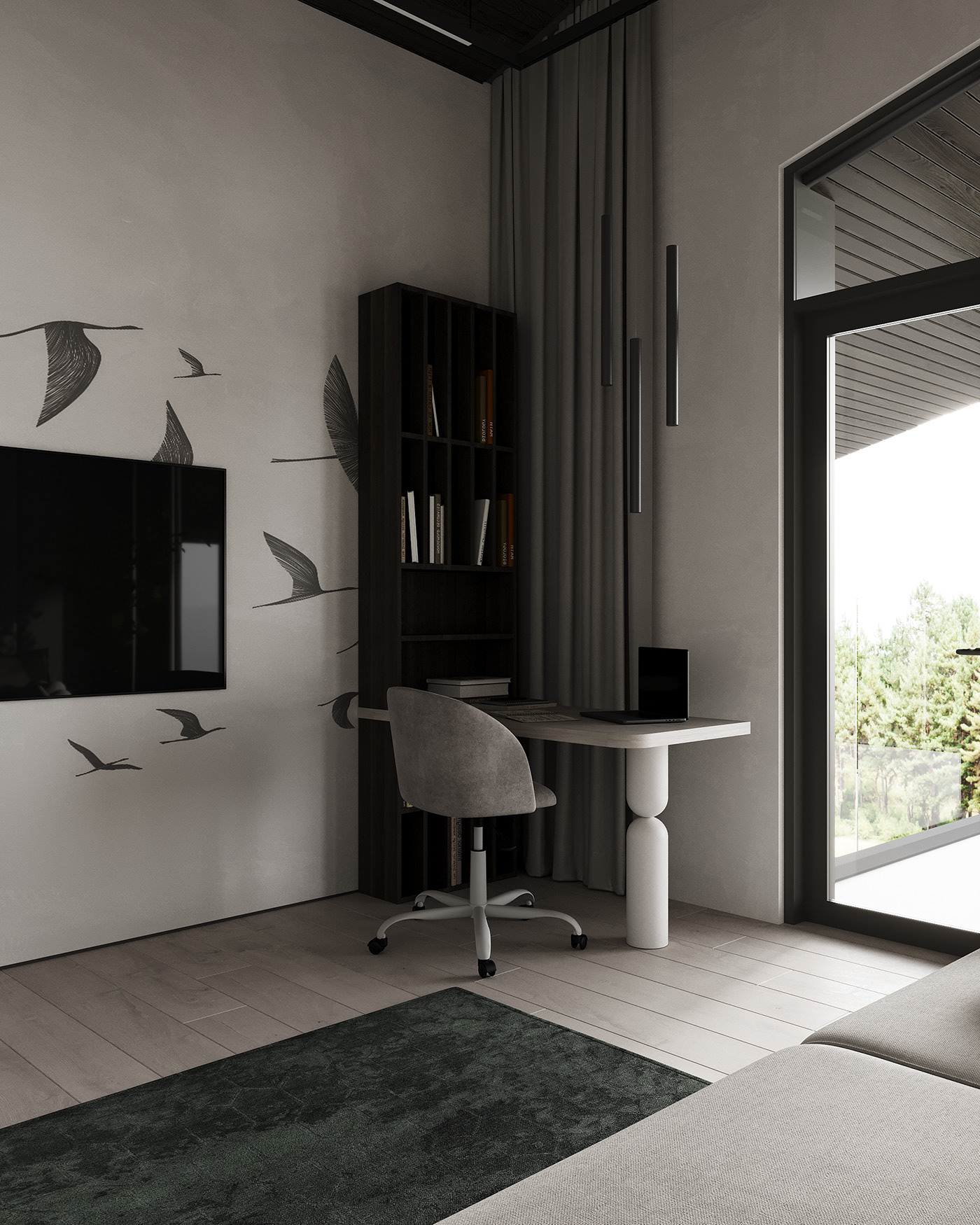 意式黑灰轻奢风室内设计-33