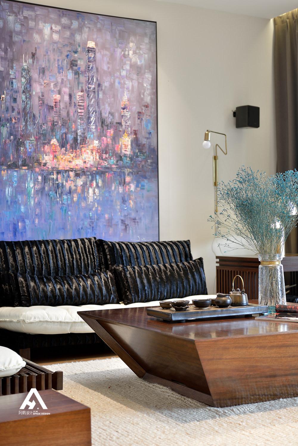 南昌莱蒙都会平层,书卷气息客厅设计-14