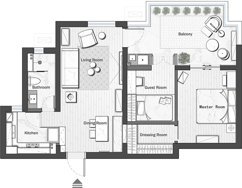 武汉万科高尔夫城市花园 95 平米简约治愈系住宅设计-10