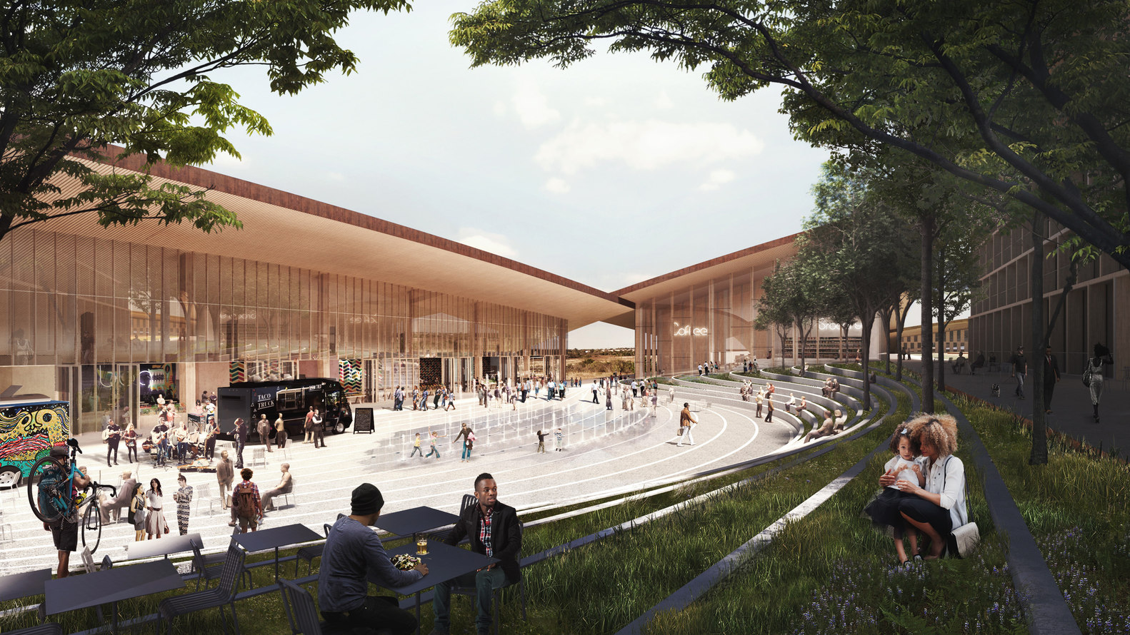 奥斯汀东区大型娱乐区,打造屋顶景观与自给自足能源-2