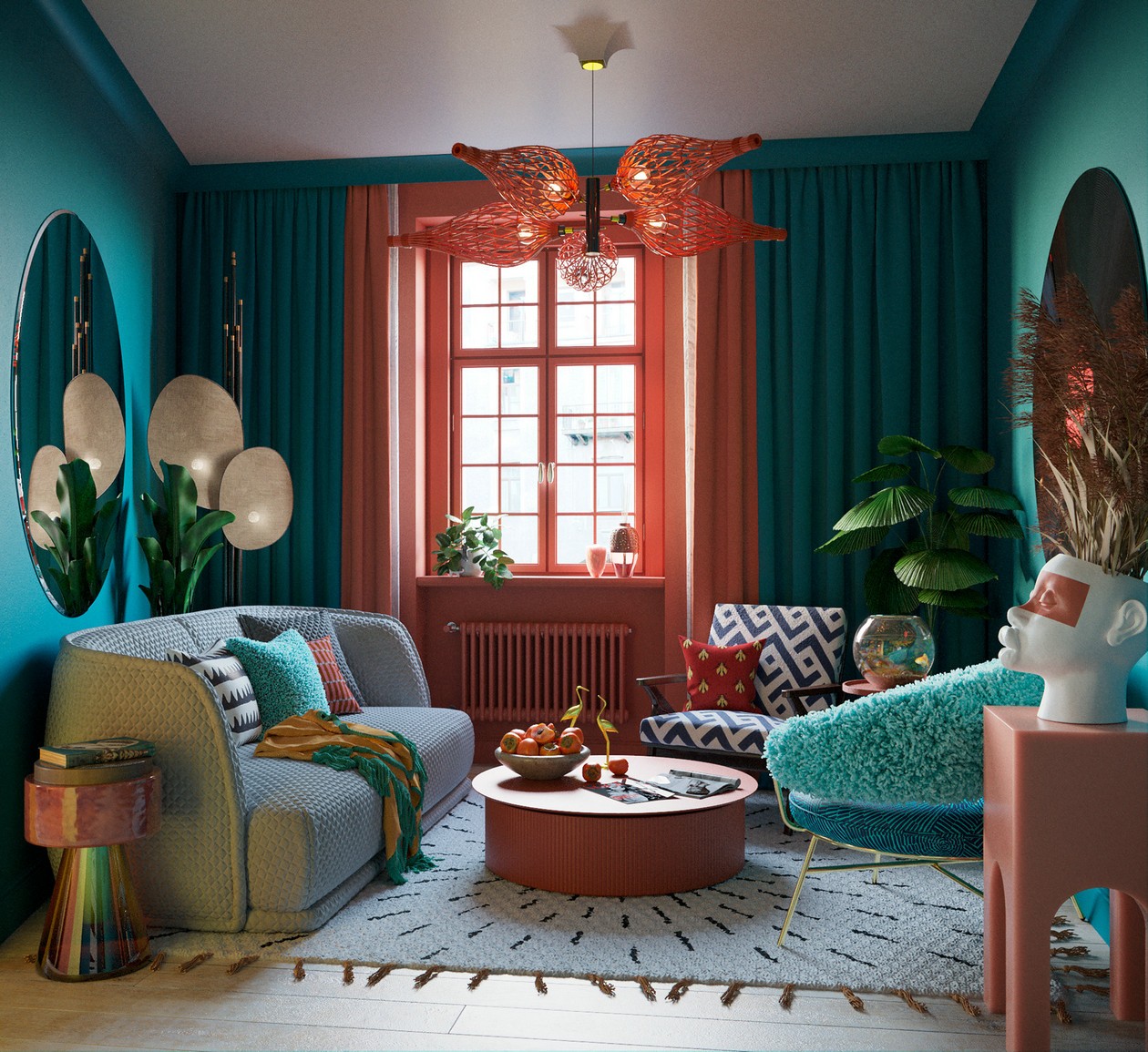 多彩混搭风公寓设计-0