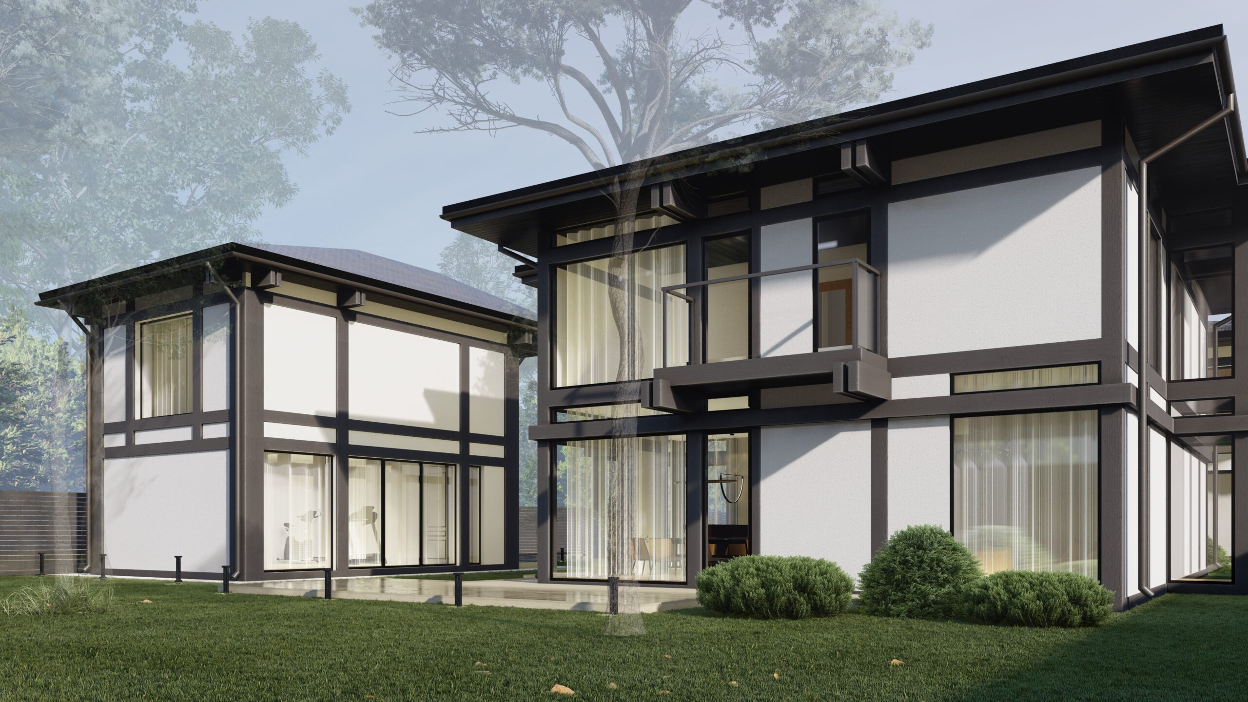 97㎡两层半木结构风格住宅设计丨ARXY工作室-9