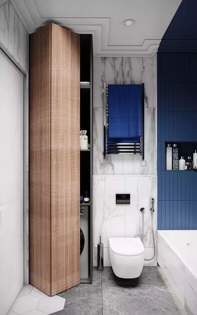 5㎡卫生间高级设计方案 | 洗衣机巧妙融入洗漱台与收纳柜-71