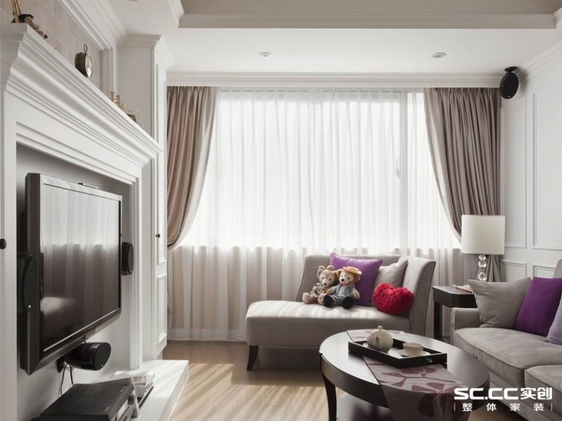 【上海实创装饰】118平绿洲城市花园新古典风格美式三居-4